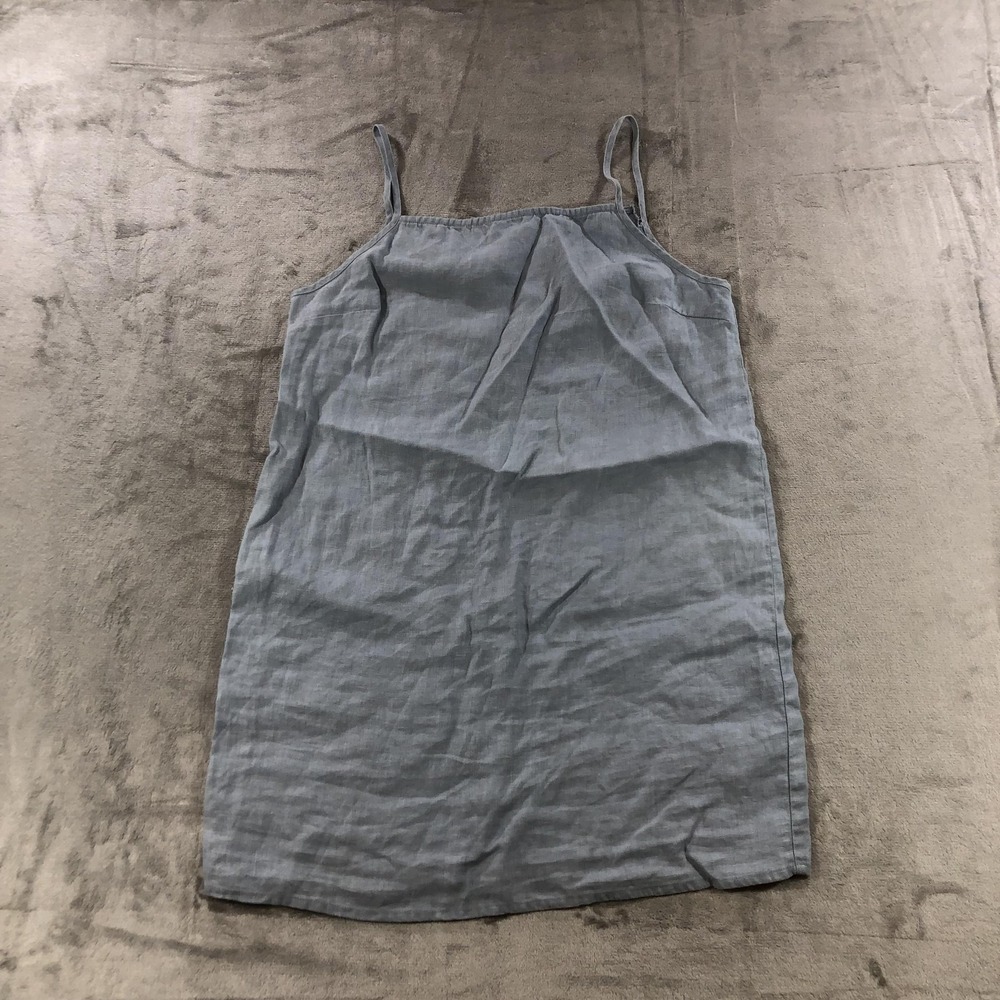 Reformation Dress Womens Small Blue Linen Slip Spaghetti Strap Casual Summer
